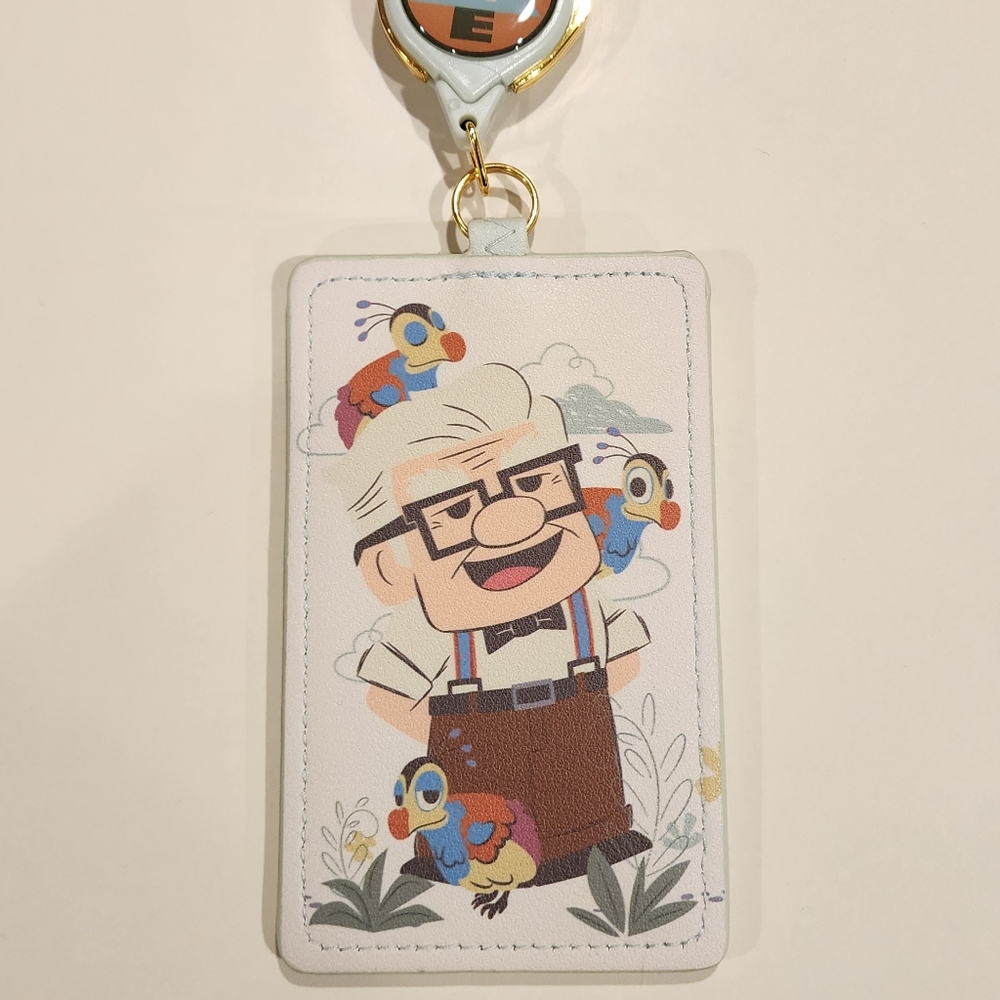 Loungefly Disney Pixar UP Carl Russel Kevin Retractable Lanyard ID Holder